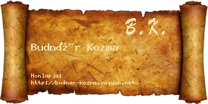 Budnár Kozma névjegykártya