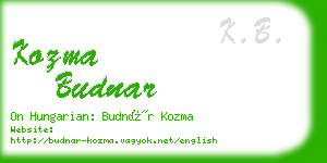 kozma budnar business card